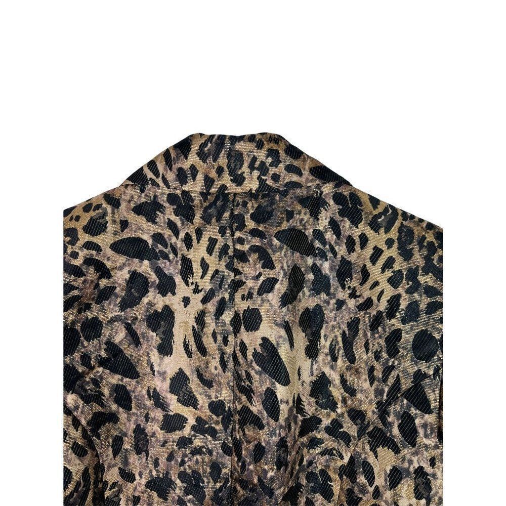 Chico's 0 Jacket 3/4 Sleeve Animal Jacquard Nonie Chocolate NWT - Picture 6 of 11